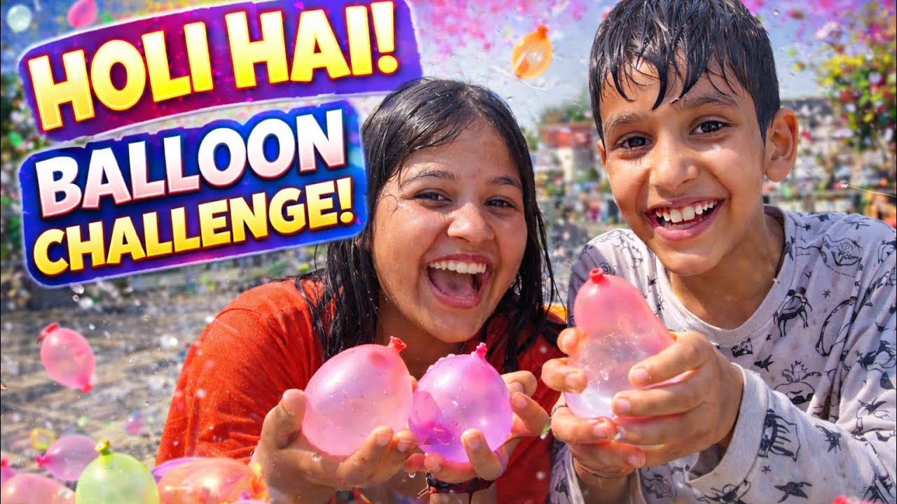 Balloon Challenge and full on paani 😜🤣 kisme kitne ballon pade btao 🤣😳 