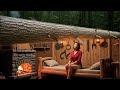 Amazing Girl Rebuilt Underground Secret Dugout Shelter Under Fallen Tree | Survival Bushcraft Skills