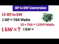 HP to kW Conversion