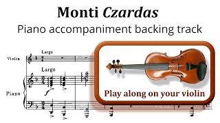 Monti Czardas - Piano accompaniment - play along track for violin