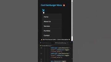 🔥 Cool Hamburger Menu with Free Source Code | HTML CSS JavaScript | Shorts