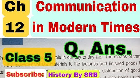 DAV  Class 5 /SST /Chapter 12 /Questions Answer / Communication in Modern Times // History By SRB