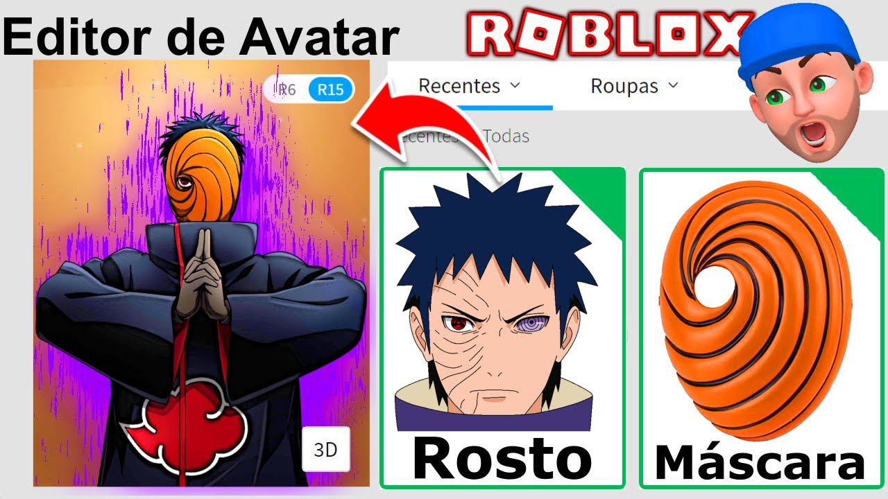 Perfil Do Tobi Obito Uchiha Do Anime Naruto Shippuden No Roblox Com Robux Roblox Avatar Youtube - roblox sasuke shirt id