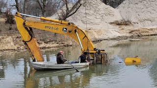 big excavator rescue dead in the water.. the cat d8h gets to work!!