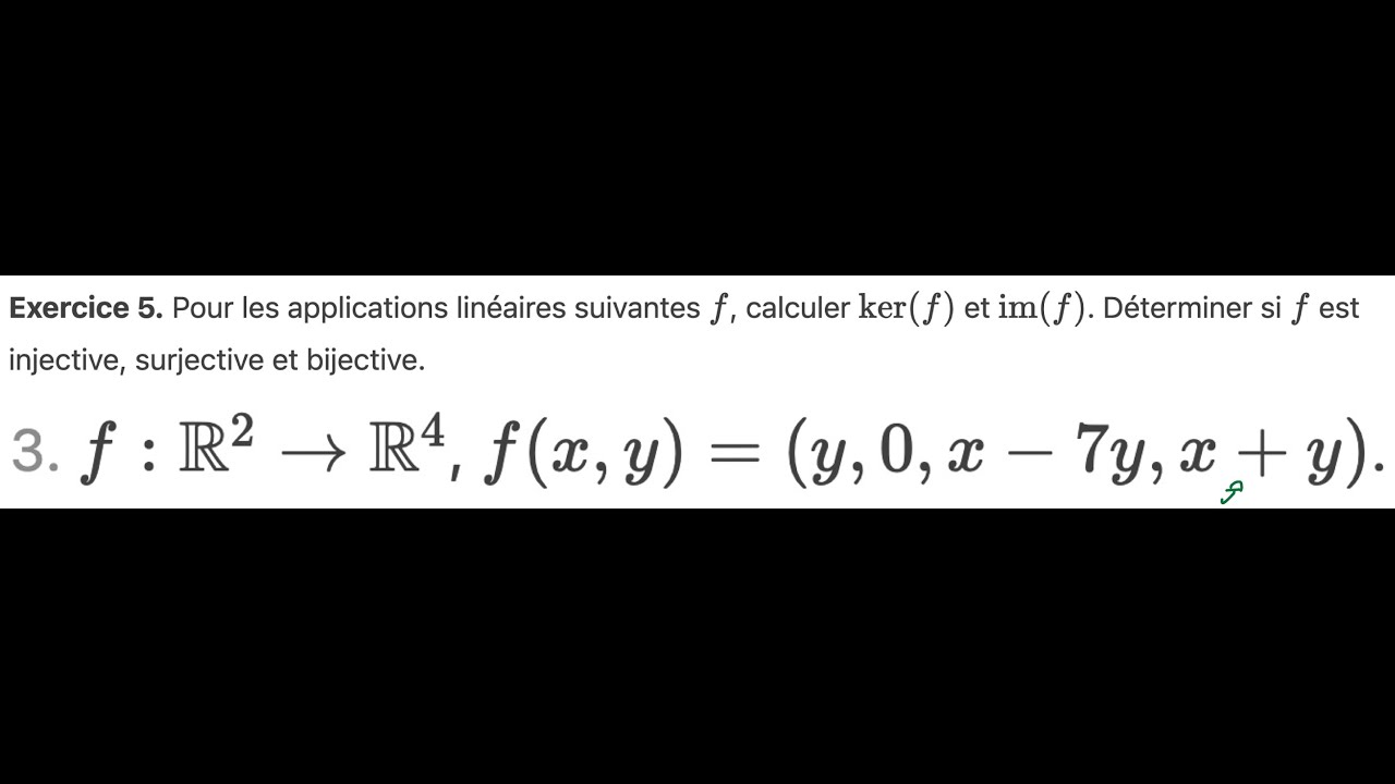 Application Lineaire Injective CUPGE TD4 : Applications linéaires : Exercice 5 3 : noyau, image ...