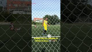 Summer Practice-Learning to Strikes on Goals.⚽️🥅🏟️⚡️#soccer #sports #game #goal #practice #wow
