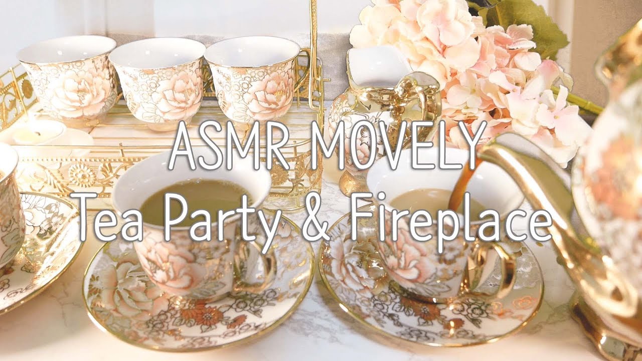 Tea Party & Fireplace ASMR Ambient (티타임, 벽난로 ASMR) NO Talking