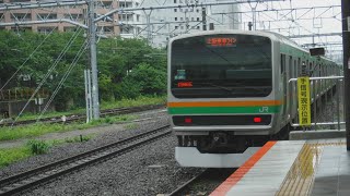 JR川崎駅から上野東京ライン普通小金井行きE231系1566ES-33+E231系K-20と京浜東北線各駅停車大宮行きE233系820B181が発車！ジェイアール東日本物流のトラック！