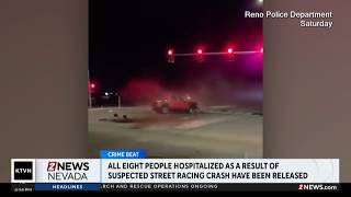 All eight people involved in suspected street racing crash released from the hospital