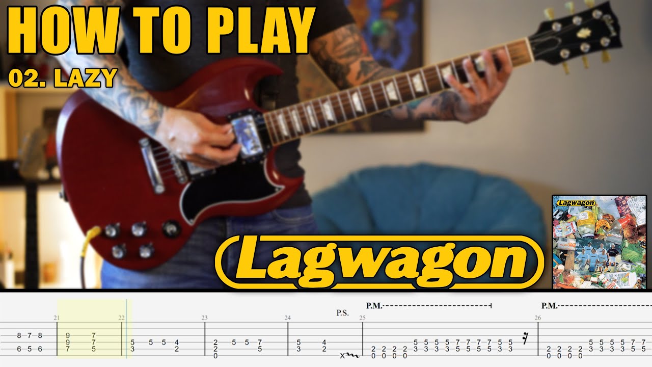 Lazy LAGWAGON (02. Trashed) Guitar Playthrough With Downloadable Tab YouTube