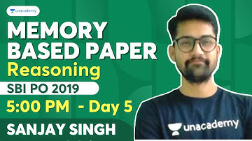 Memory Based Paper of SBI PO Prelims 2019 || Bank Exam Reasoning by Sanjay Singh