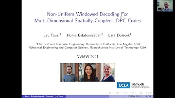 Non-Uniform Windowed Decoding For Multi-Dimensional Spatially-Coupled LDPC Codes (Full, NVMW 2021)