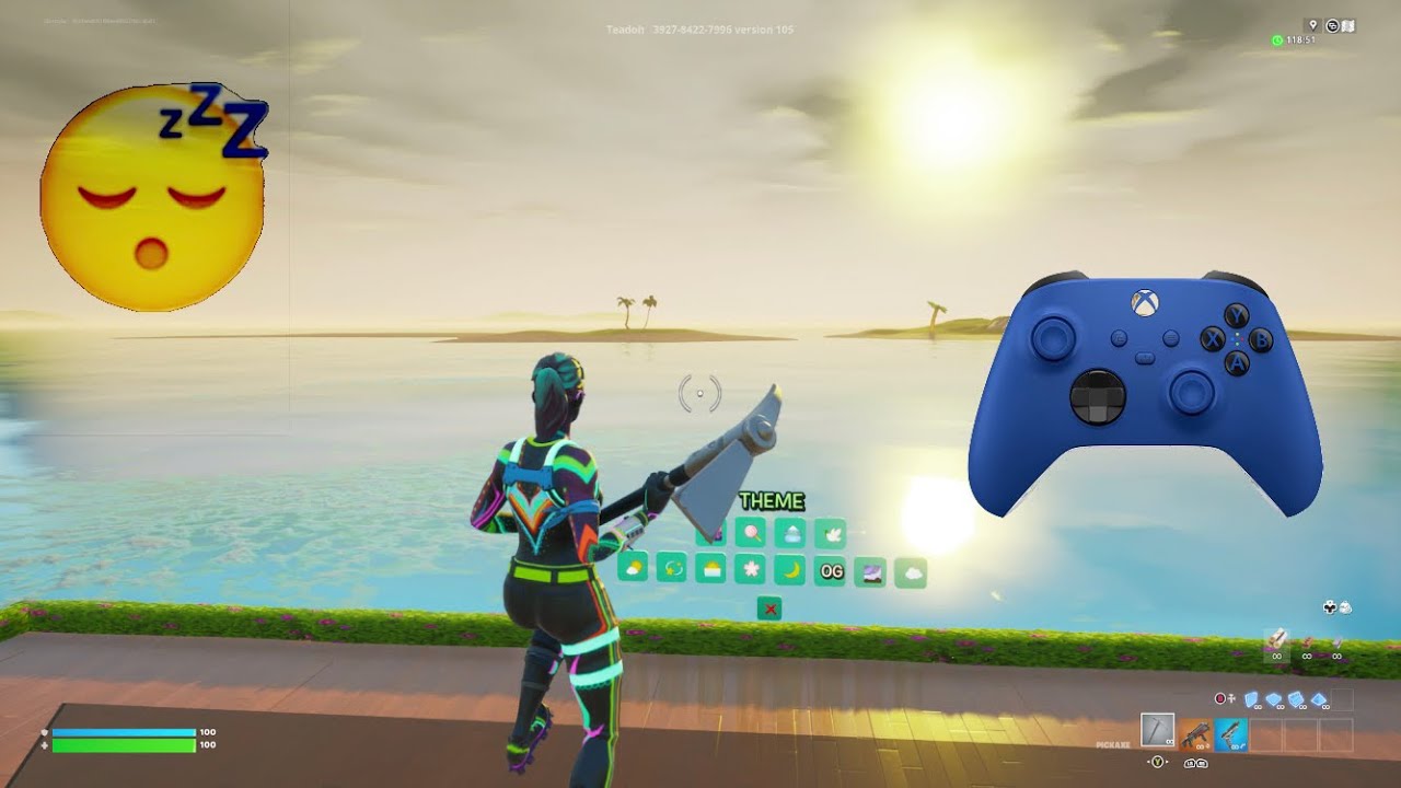 Controller player plays creative fill (😴 lo-fi music smooth mechanics 📦&1v1)