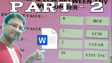 Calculate HCF and LCM|| In Ms Word || In Hindi || Using Vba Code||Learn Coding|| #msword #developer