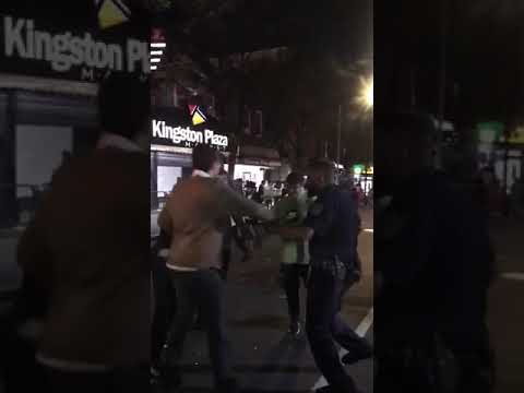 Simchas Beis Hashoeva Crown Heights 5784 Liron Ari AFRIAT Dancing With NYPD Officer 