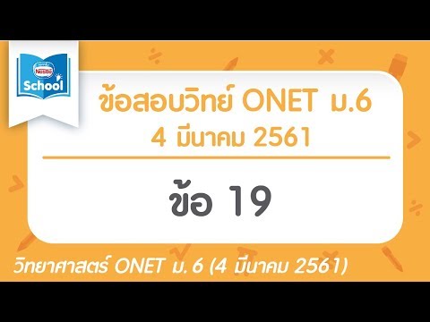 ข้อสอบวิทยาศาสตร์ O-NET ม.6 ปี2561 ข้อ19