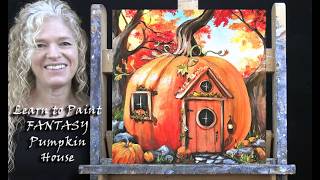 PUMPKIN HOUSE - Learn How to Draw and Paint with Acrylics - Easy Beginner Acrylic Painting Tutorial