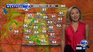 90s this weekend in Denver, with a slight chance of storms both Saturday and Sunday