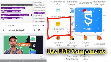 How To Use SketchWare Pro rc01-kt PDF Components and PDF Creator Blocks|ViewPager|हिन्दी|AndroidBulb