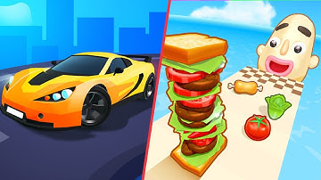 📌🥪🏎️Sandwich Runner 🆚 Race Master 3D New İOS Update Mobile MAX Levels Gameplay..!!