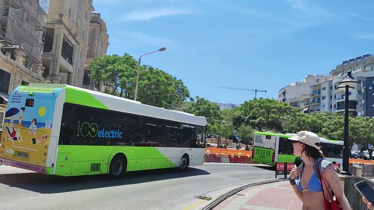 St.Julian's - Malta , beach Balluta bay,May2025 Walking Tour - Sunny ☀️😎