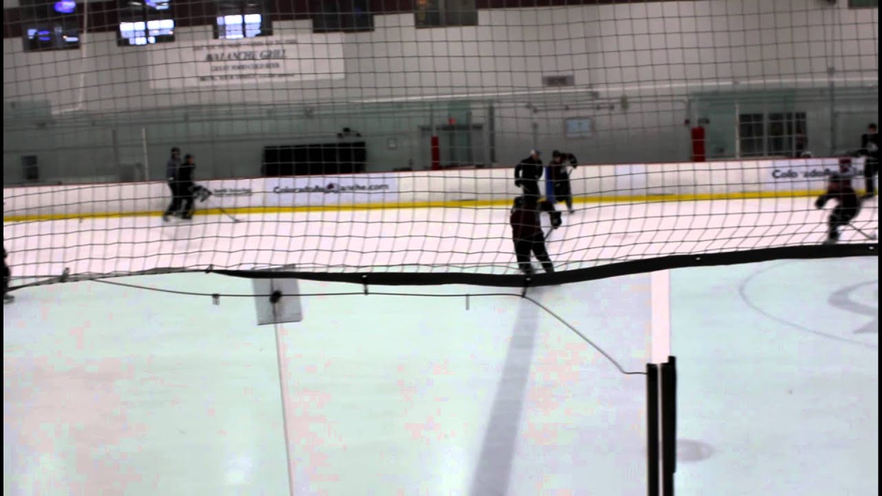 Avalanche Practice 2-29-12: Jamie McGinn works on a line with Olver and Jones