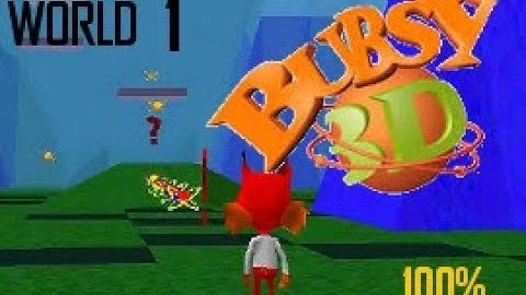 Bubsy 3D: Furbitten Planet - World 1 (100%) - PSX Playthrough