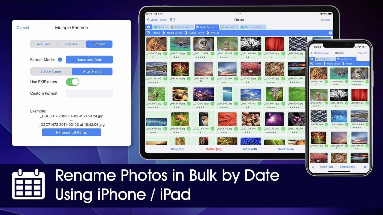 Rename Photos in Bulk by Date Using iPad / iPhone - YouTube
