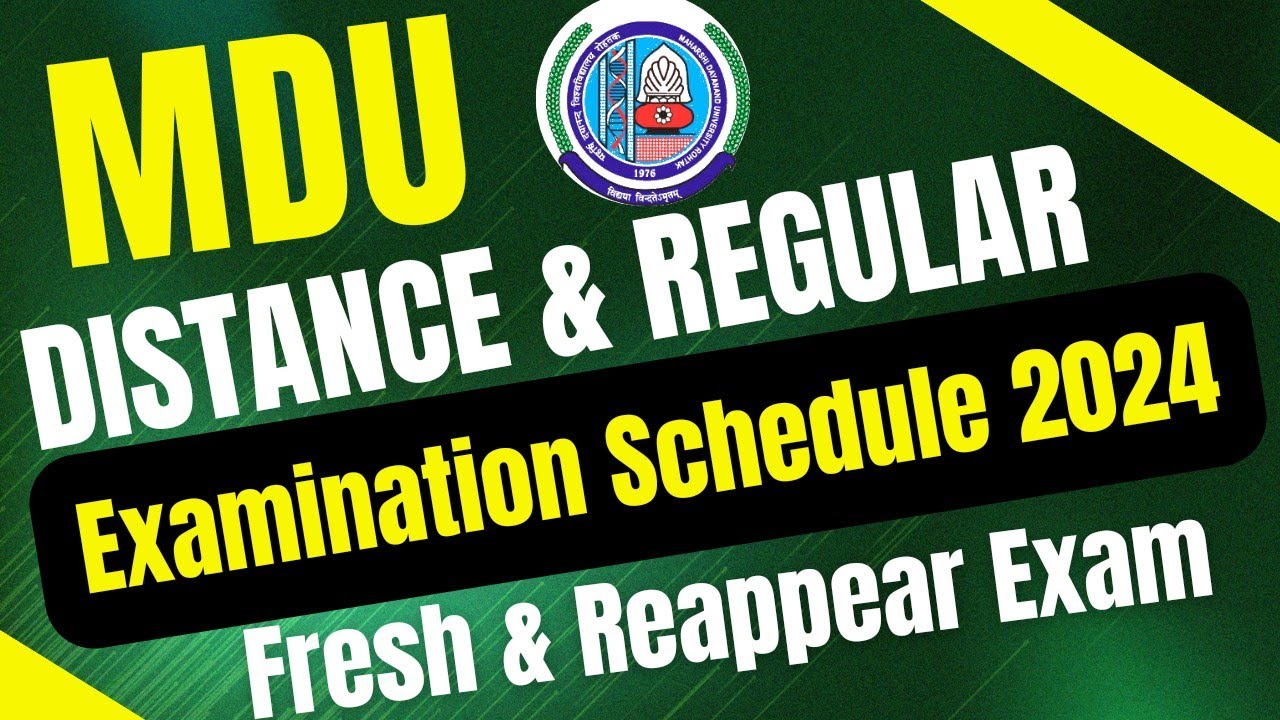 Mdu Distance Examination Schedule 2024 | Mdu Regular Examination ...
