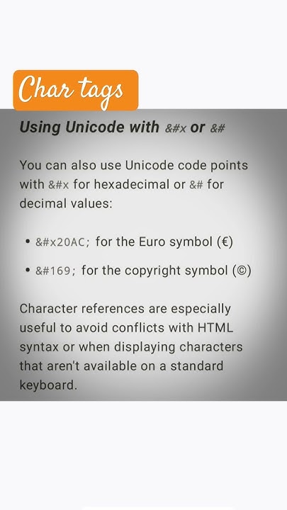 "Master HTML Character Entities: Special Symbols, Easy Syntax!" - YouTube