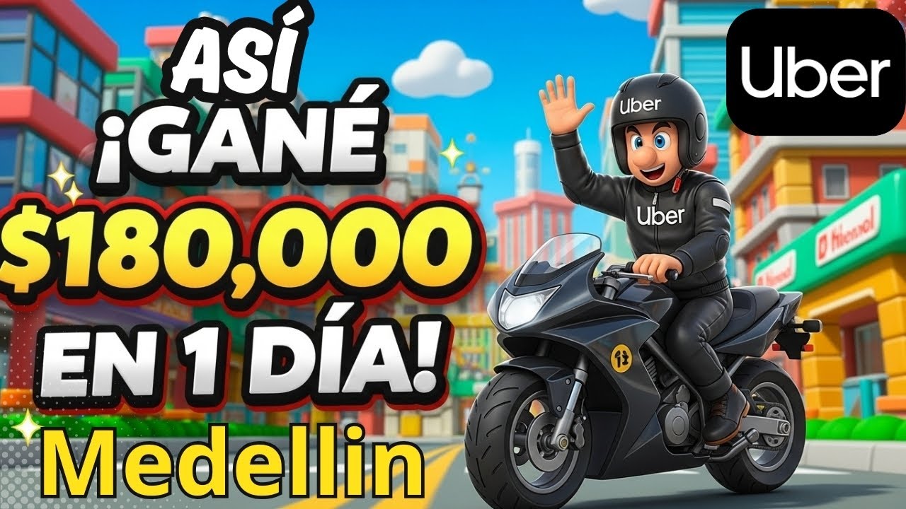 ASI GANÉ $180 000 EN 8 HORAS SOLO CON UBER 🚀  Lunes en Medellín