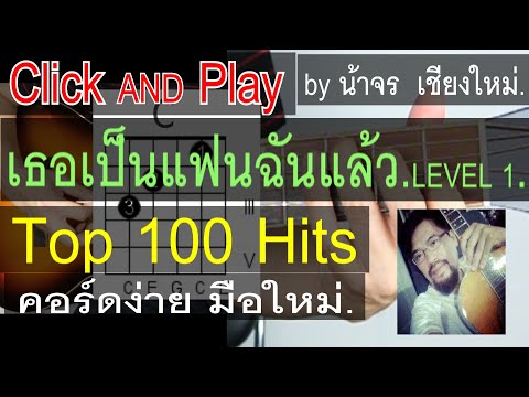 สอนกีต้าร์ เธอเป็นแฟนฉันแล้ว LEVEL 1 ClickAndPlay (กะลา) คอร์ดง่ายตีคอร์ดมือใหม่ - น้าจร เชียงใหม่