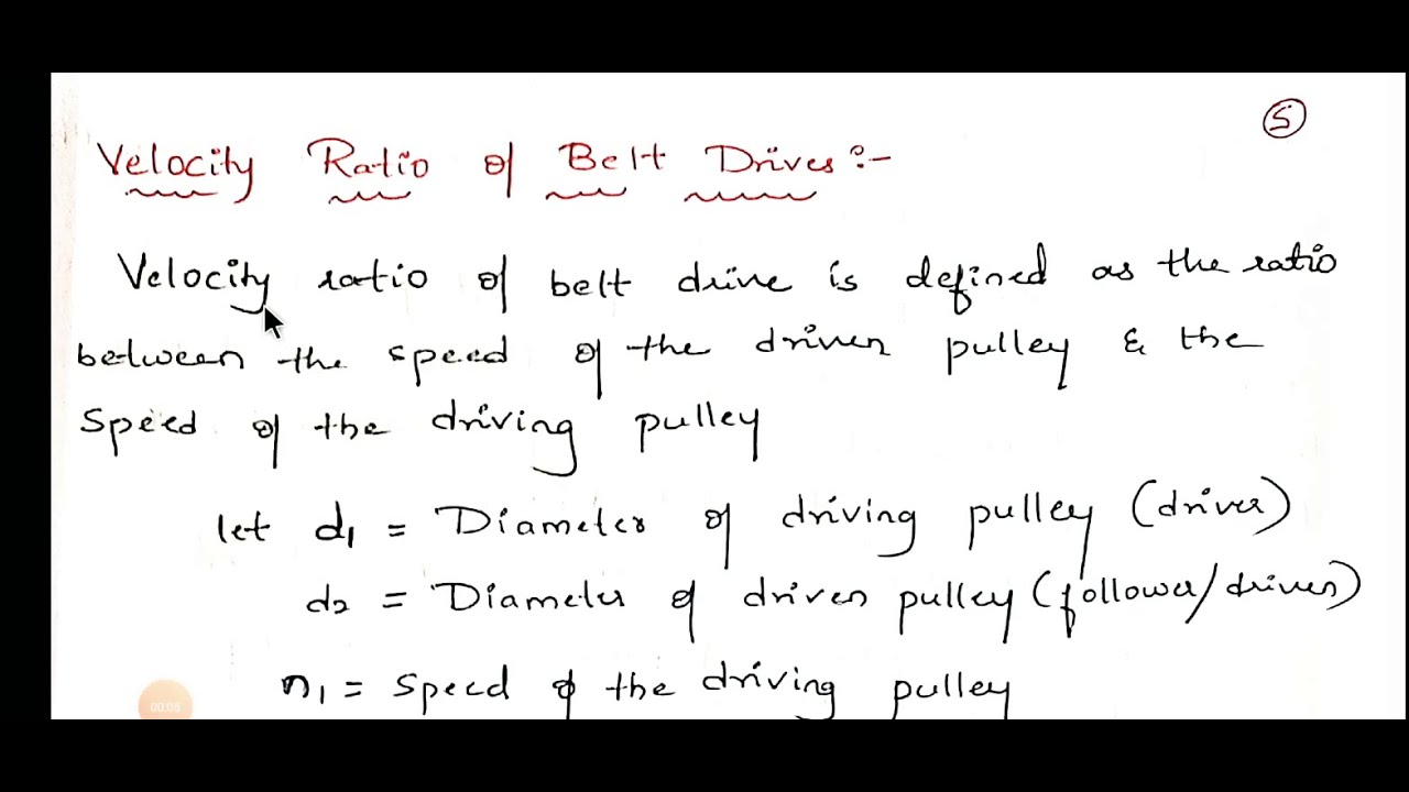 Velocity Ratio, Slip and Creep of Belt Drive/BeltDrives/VTU/RHKatti