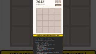 2048 GAME PLAY using html css #coding #programming #gamingroom