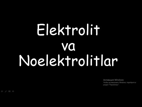 Video: Tuxumlarda elektrolitlar bormi?