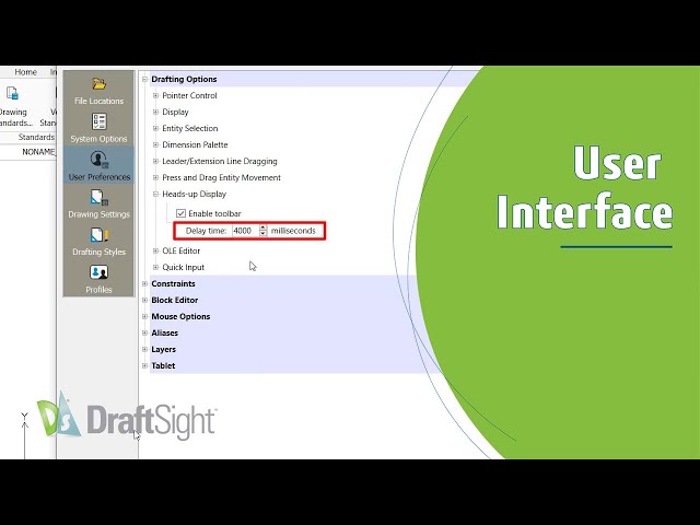 Set Delay Time for Heads-Up Display from User Settings