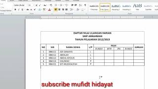 Cara membuat tabel d word office -