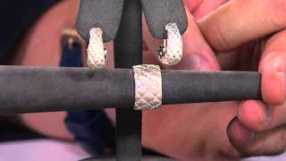 Michael Dawkins Sterling Silver Quilt Texture Omega Back Hoop Earrings with Rick Domeier