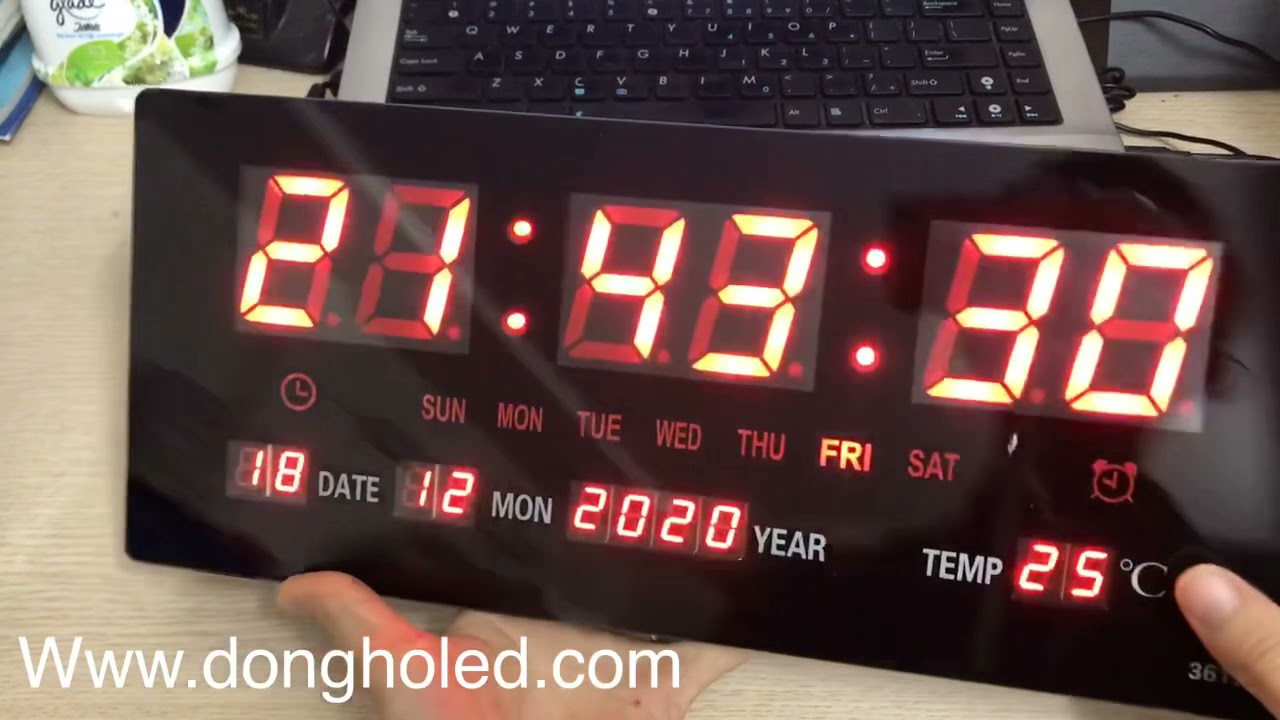 Đồng hồ led treo tường lịch vạn niên to đẹp rẻ - youtube