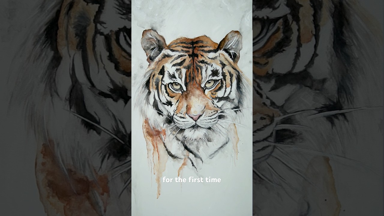 my magnum opus! 🐅 #watercolorpainting #watercoloranimals #tigerpainting
