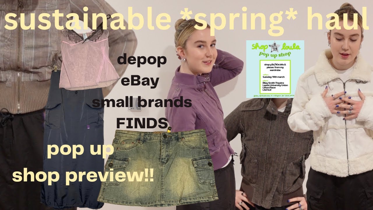 sustainable (spring) haul 4 depop, eBay, FINDS, small brands *pop up