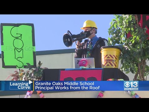Granite Oaks Middle School Principal Works From Roof