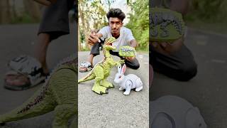 Angry Rc Dinosaur vs Cute Rabbit 😳 Ending Shock #shorts