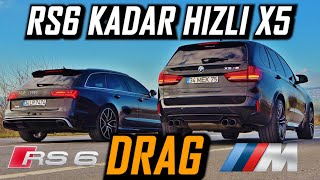 RS6 kadar hızlı X5 Olur mu? | Drag - BMW X5 M vs Audi RS6