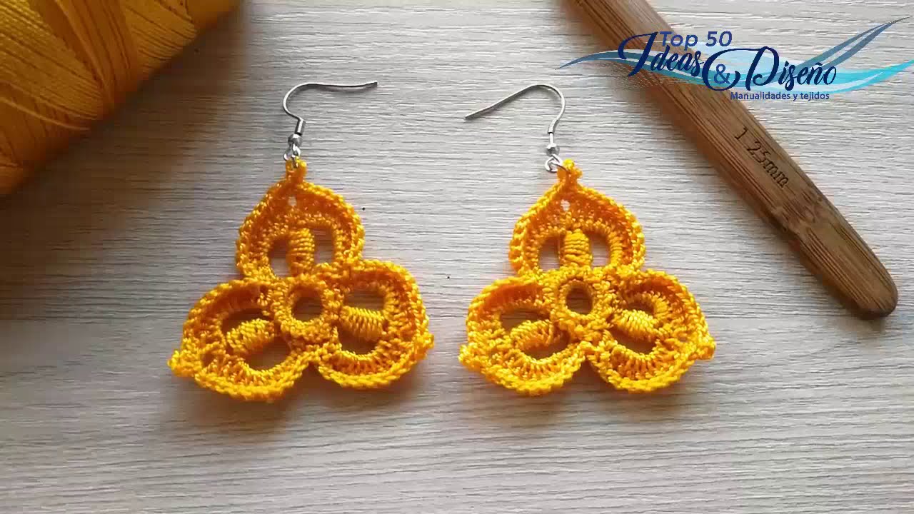 Aretes en crochet # 116, Lindos y sencillos!!
