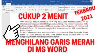 Cara Menghilangkan Garis Merah Di Word Terbaru 2021  Word  Series