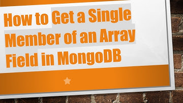 How to Get a Single Member of an Array Field in MongoDB