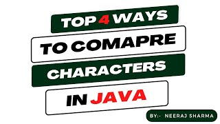 how to compare characters in Java? how to compare chars in Java? character equals java | In Hindi Wealth