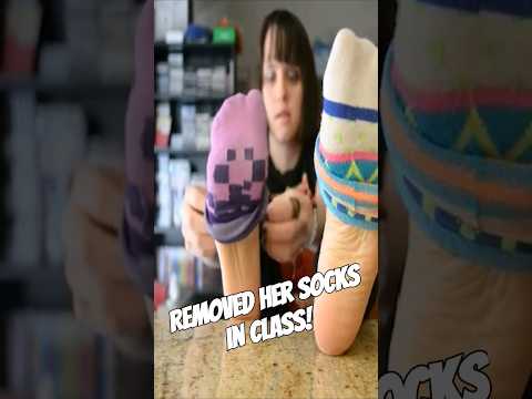 She removed her socks in class!! #socks #school #shorts