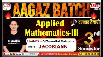 #49 Applied Mathematics-III UPBTE 3rd Semester आगाज बैच || JE CLASSES Meerut || Upbte 3rd Semester